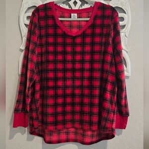 Croft & Barrow Plaid Fleece Top - XXL
